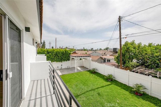 view of yard with a gazebo