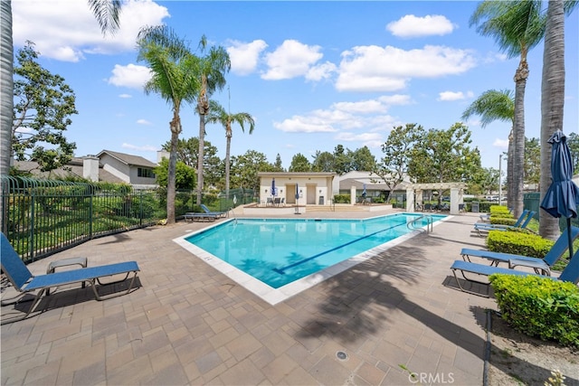 206 Eisenhower, Placentia, CA 92870 - community pool with a pergola, a patio area, and fence