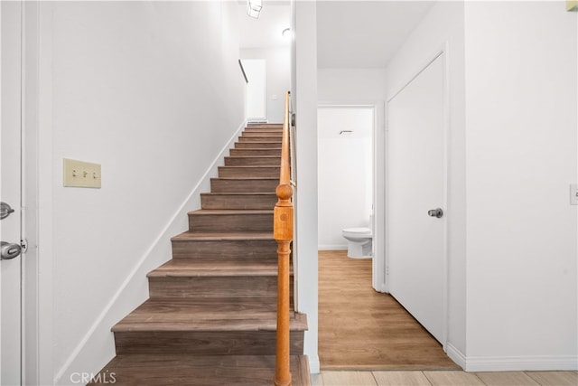 206 Eisenhower, Placentia, CA 92870 - stairway with baseboards and wood finished floors