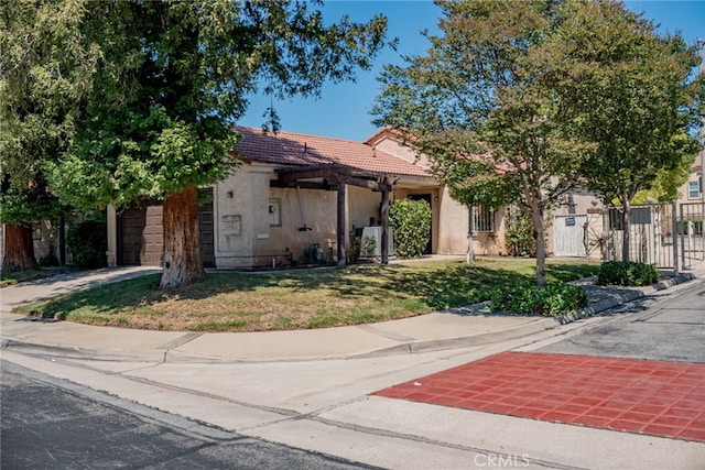 8541 San Clemente Dr, Rancho Cucamonga, CA 91730 - view of front of home with a tiled roof, stucco siding, a garage, and concrete driveway