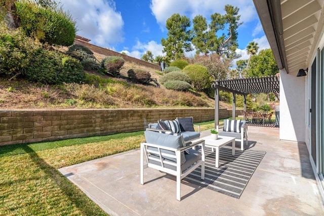 1142 Cabot Ct, Vista, CA 92081 - view of patio with an outdoor living space and a pergola