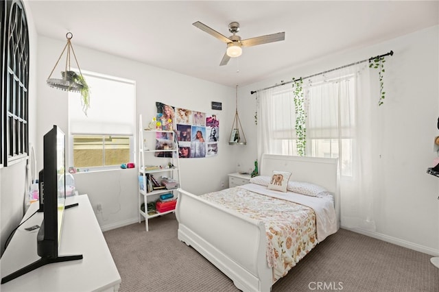 4233 Powell Way Unit 102, Corona, CA 92883 - bedroom with carpet flooring, baseboards, and ceiling fan