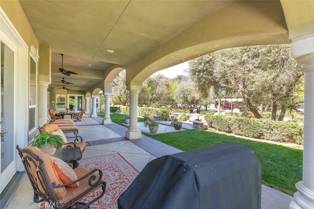 23965 Lawson Rd, Corona, CA 92883 - view of patio / terrace featuring a ceiling fan