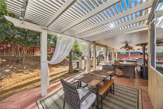33727 Verbena, Murrieta, CA 92563 - fenced backyard featuring outdoor dining space, a pergola, and a patio area