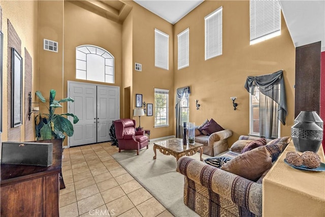 33727 Verbena, Murrieta, CA 92563 - living area featuring light tile patterned floors and a high ceiling