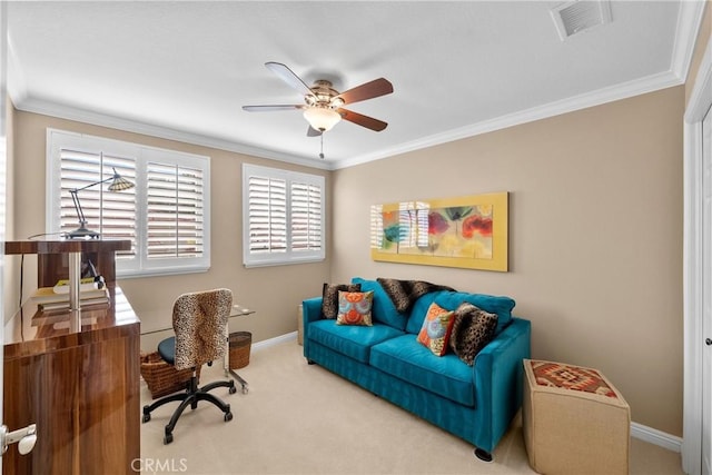 37 Giotto, Aliso Viejo, CA 92656 - office space with carpet flooring, ceiling fan, ornamental molding, and baseboards