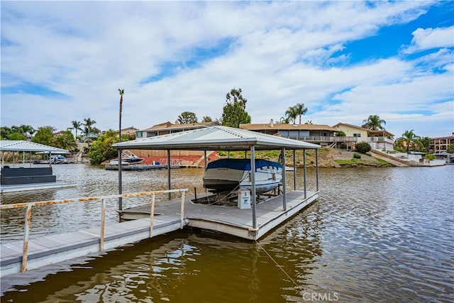 30208 White Wake Dr, Canyon Lake, CA 92587 - dock area featuring boat lift, a water view, and a residential view