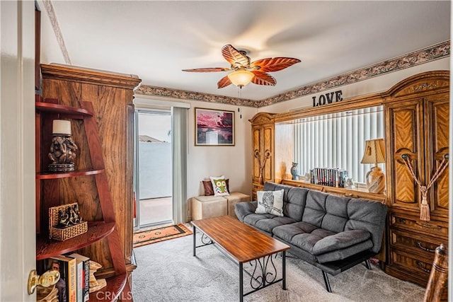 30208 White Wake Dr, Canyon Lake, CA 92587 - living room with a ceiling fan and carpet