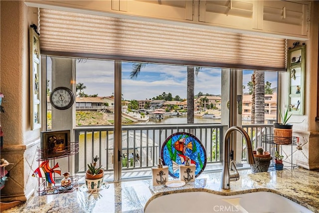 30208 White Wake Dr, Canyon Lake, CA 92587 - sunroom / solarium with a sink, a water view, and healthy amount of natural light