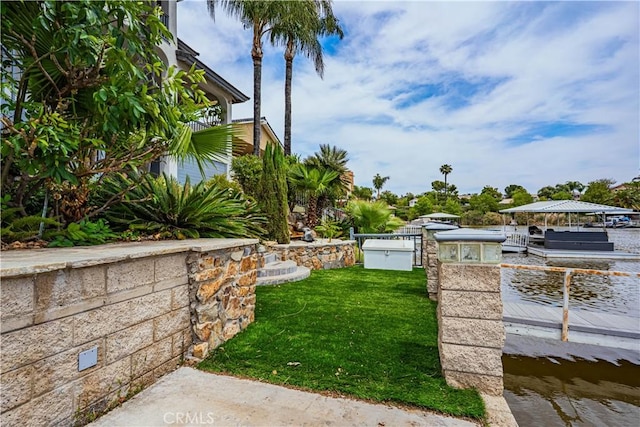 30208 White Wake Dr, Canyon Lake, CA 92587 - view of grassy yard featuring a dock