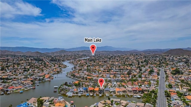30208 White Wake Dr, Canyon Lake, CA 92587 - aerial view of residential area featuring a water and mountain view