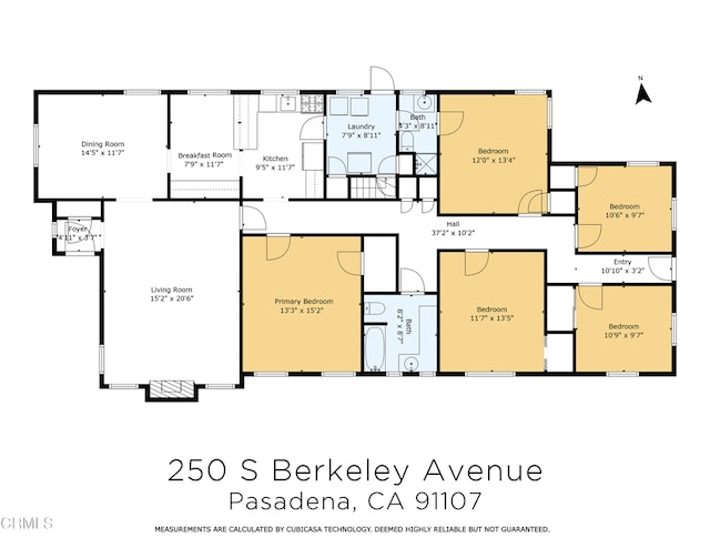 250 S Berkeley Ave, Pasadena, CA 91107 - room layout