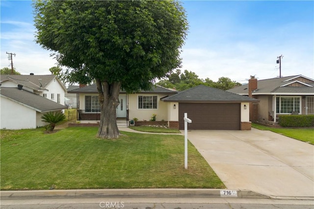 716 S Armel Dr, Covina, CA 91723 - ranch-style home featuring a front lawn, brick siding, and driveway
