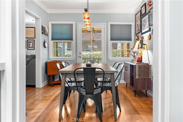 13611 Walnut St, Whittier, CA 90602 - dining area with light wood-style floors and baseboards