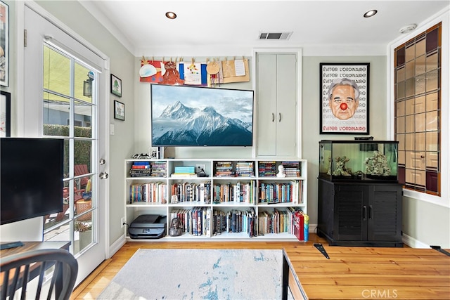 13611 Walnut St, Whittier, CA 90602 - living area with wood finished floors, baseboards, and recessed lighting