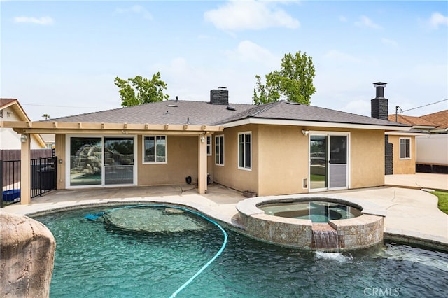 1325 N Birchnell Ave, San Dimas, CA 91773 - back of house featuring a chimney, a patio area, and fence