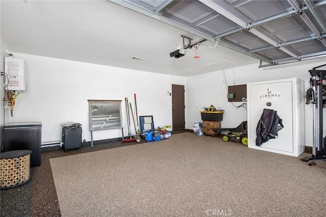 1325 N Birchnell Ave, San Dimas, CA 91773 - garage with water heater and a garage door opener