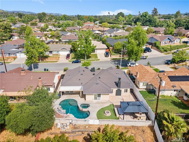1325 N Birchnell Ave, San Dimas, CA 91773 - aerial view of residential area featuring a pool area