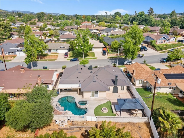 1325 N Birchnell Ave, San Dimas, CA 91773 - aerial perspective of suburban area featuring a pool