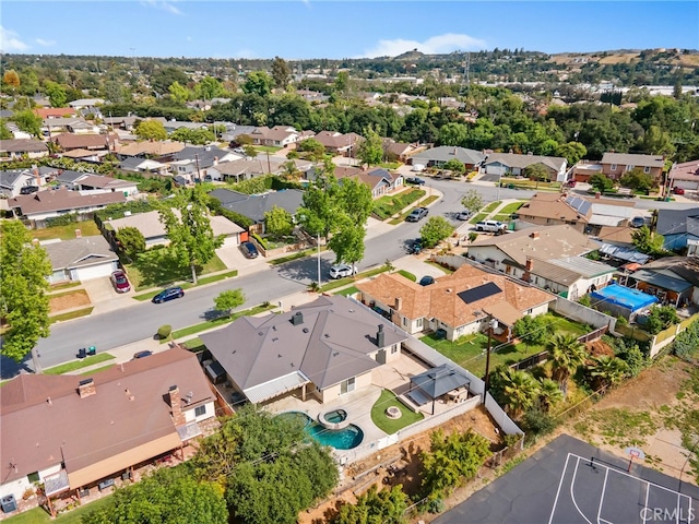 1325 N Birchnell Ave, San Dimas, CA 91773 - aerial perspective of suburban area with a pool area