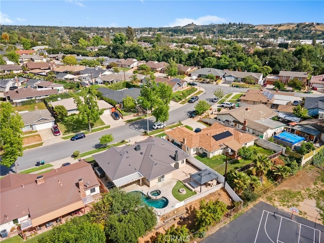 1325 N Birchnell Ave, San Dimas, CA 91773 - aerial perspective of suburban area with a pool