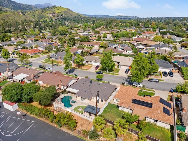 1325 N Birchnell Ave, San Dimas, CA 91773 - aerial overview of property's location featuring mountains and nearby suburban area