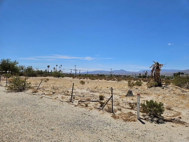 view of yard featuring a mountain view