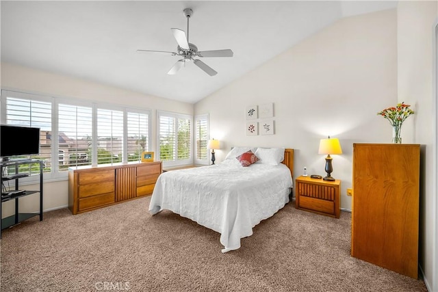 27567 Courtview Dr, Valencia, CA 91354 - bedroom featuring lofted ceiling, carpet floors, multiple windows, and baseboards