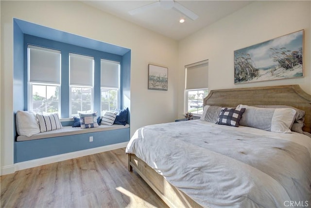 851 Trail View Pl, Nipomo, CA 93444 - bedroom featuring wood finished floors, baseboards, recessed lighting, and a ceiling fan