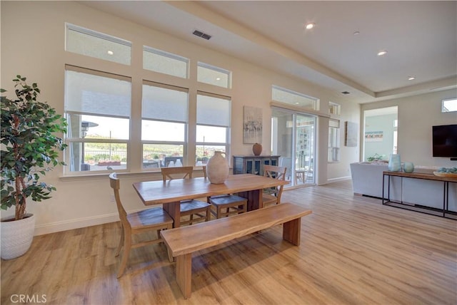 851 Trail View Pl, Nipomo, CA 93444 - dining space with baseboards, light wood finished floors, and recessed lighting