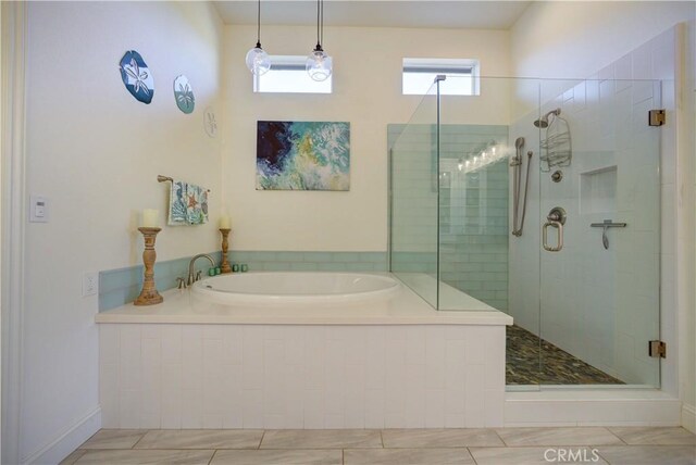 851 Trail View Pl, Nipomo, CA 93444 - full bath with a bath, a stall shower, and tile patterned flooring