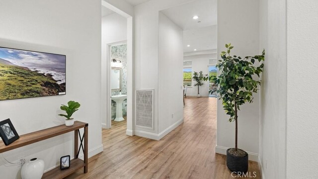 851 Trail View Pl, Nipomo, CA 93444 - corridor with wood finished floors and recessed lighting