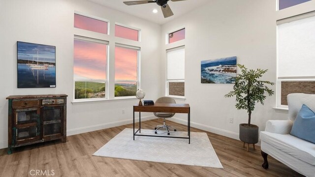 851 Trail View Pl, Nipomo, CA 93444 - office space featuring wood finished floors, ceiling fan, and recessed lighting
