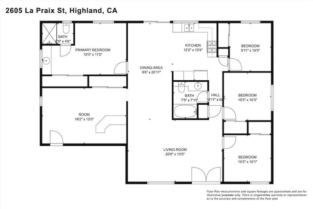 2605 La Praix St, Highland, CA 92346 - room layout