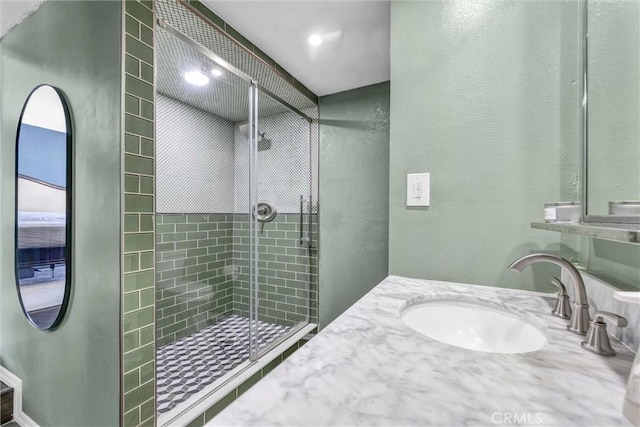 1850 W 186th St, Torrance, CA 90504 - full bath with a shower stall, vanity, and a textured wall