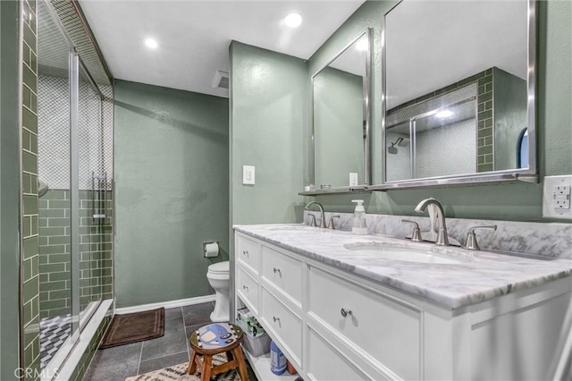 1850 W 186th St, Torrance, CA 90504 - bathroom featuring double vanity and a shower stall