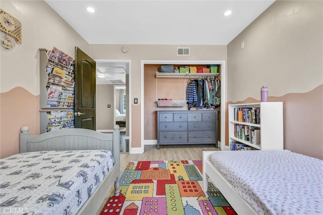 1850 W 186th St, Torrance, CA 90504 - bedroom featuring wood finished floors, a closet, recessed lighting, and baseboards