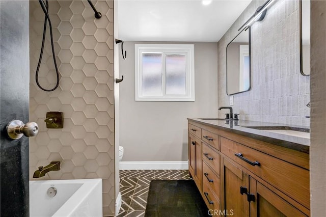 1850 W 186th St, Torrance, CA 90504 - full bathroom featuring double vanity, tile patterned floors, and  shower combination