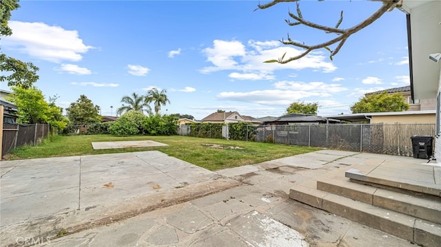 view of yard with a patio area