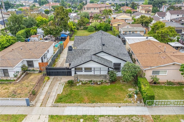 aerial view of residential area