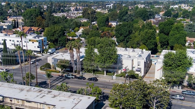 aerial view of a tree filled landscape