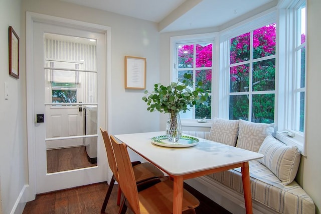 4001 Coldwater Canyon Ave, Studio City, CA 91604 - dining room with wood finished floors, breakfast area, healthy amount of natural light, and baseboards