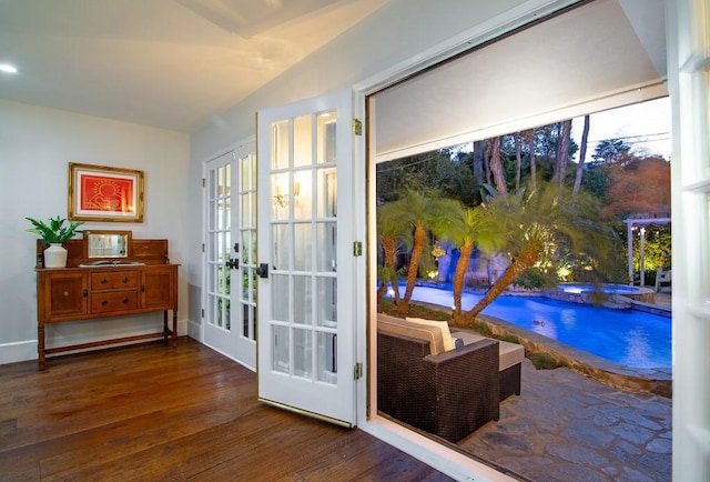 4001 Coldwater Canyon Ave, Studio City, CA 91604 - entryway with wood finished floors, french doors, and baseboards