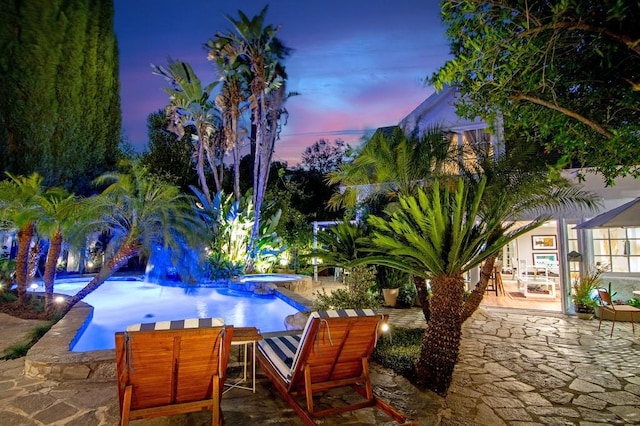 4001 Coldwater Canyon Ave, Studio City, CA 91604 - outdoor pool with a patio area, outdoor dining space, and an in-ground hot tub