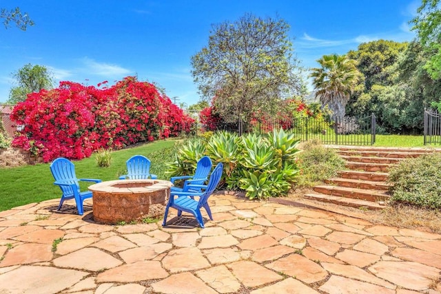 1455 Independence Way, Vista, CA 92084 - view of patio / terrace featuring a fire pit