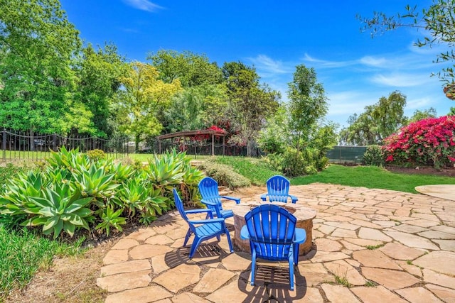 1455 Independence Way, Vista, CA 92084 - fenced backyard with a patio area and view of wooded area