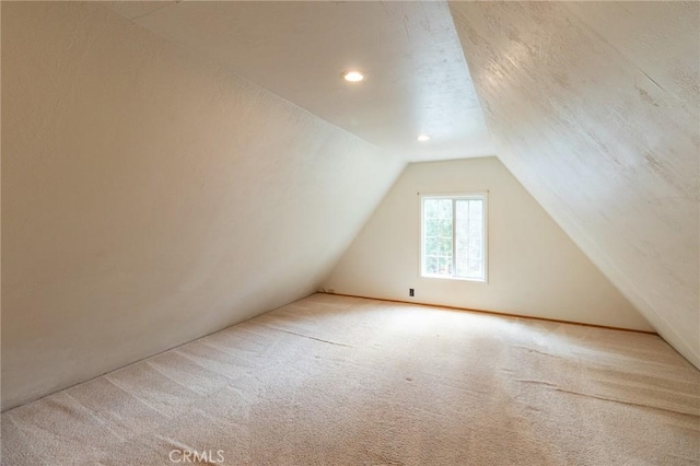 26370 Alpine Ln, Twin Peaks, CA 92391 - additional living space with carpet flooring, lofted ceiling, and recessed lighting