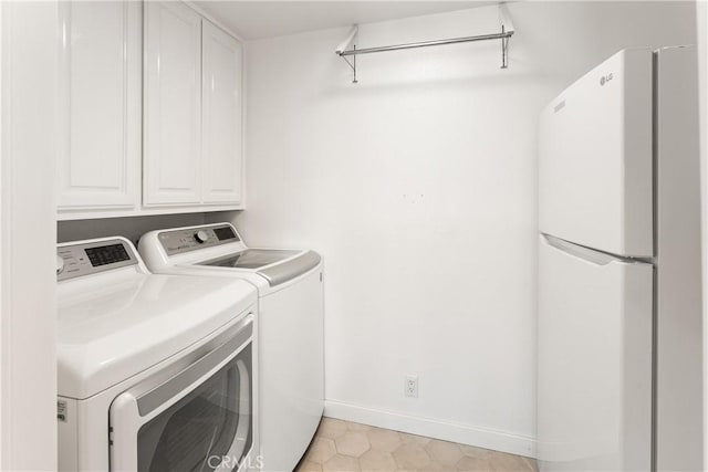 23721 Sarda Rd, Valencia, CA 91355 - washroom with washer and clothes dryer and cabinet space
