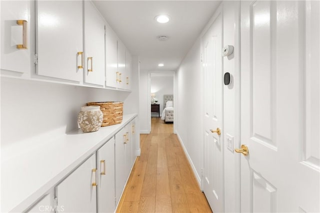23721 Sarda Rd, Valencia, CA 91355 - hall featuring light wood-type flooring and recessed lighting