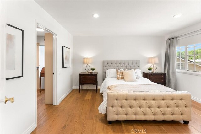 23721 Sarda Rd, Valencia, CA 91355 - bedroom featuring light wood-type flooring and recessed lighting